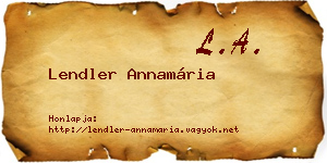 Lendler Annamária névjegykártya
